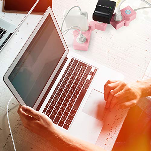 iJoy Flexible Power Strip - 3 AC Outlets and 2 USB Charging Ports with Pink Extension Cord, Power Strips with Surge Protection, Decorative Surge Protector Outlet Extender for Home, Office, and More - Thumbnail 7