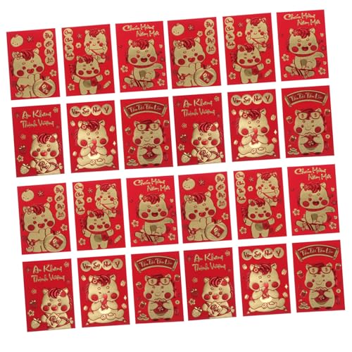 Enveloppes rouges porte-chance pour cadeaux de mariage et Nouvel An, étuis motif cheval HOMSFOU