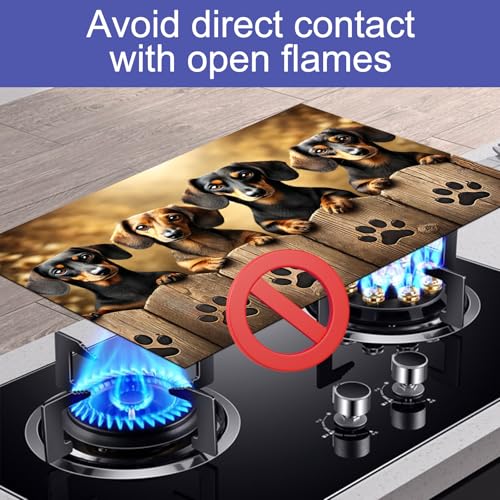 Image of HOMETITUTE Dachshund Dog Stove Cover 28x20 Diatomite Heat Resistant Mat