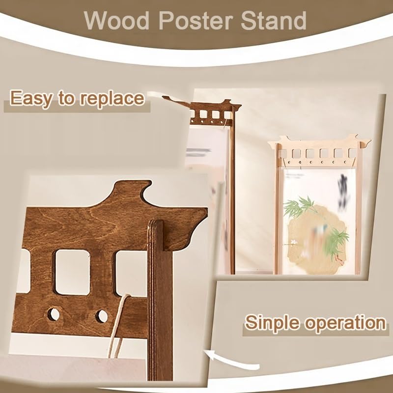 XPLKQXE Soporte Para Carteles Alta Resistencia, Expositor Madera Para Letreros, Soporte Independiente Para Paneles Y Carteles Para Exposiciones(Light brown,21.5x43.5in/5pcs)