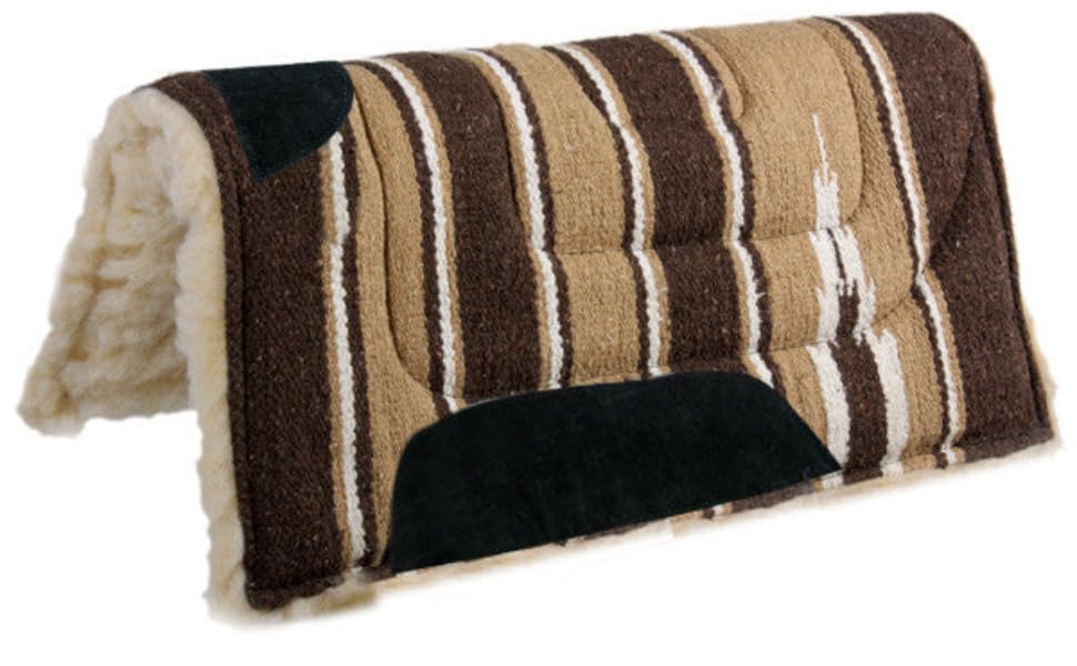 Aces Equine Western Saddle Pad Numnah Cow Boy Fleece Brown 32 x 32 1.5 Inches Thick
