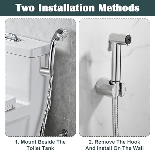 2 Pcs Bidet Sprayer Holder Handheld Bidet Sprayer for Toilet Bathroom Attachment Hanging Bracket for Handheld Shower Wand Stainless Steel Bidets Sprayers Holder for Hand Shower Toilet Bidets Sprayers