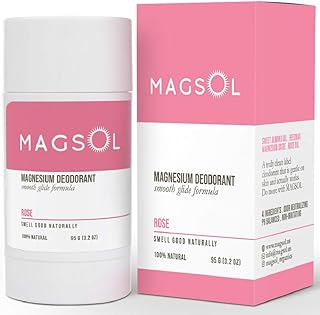 MAGSOL Organics Natural Deodorant for Women - Aluminum Free Deodorant for Women, Rose, 3.2 oz