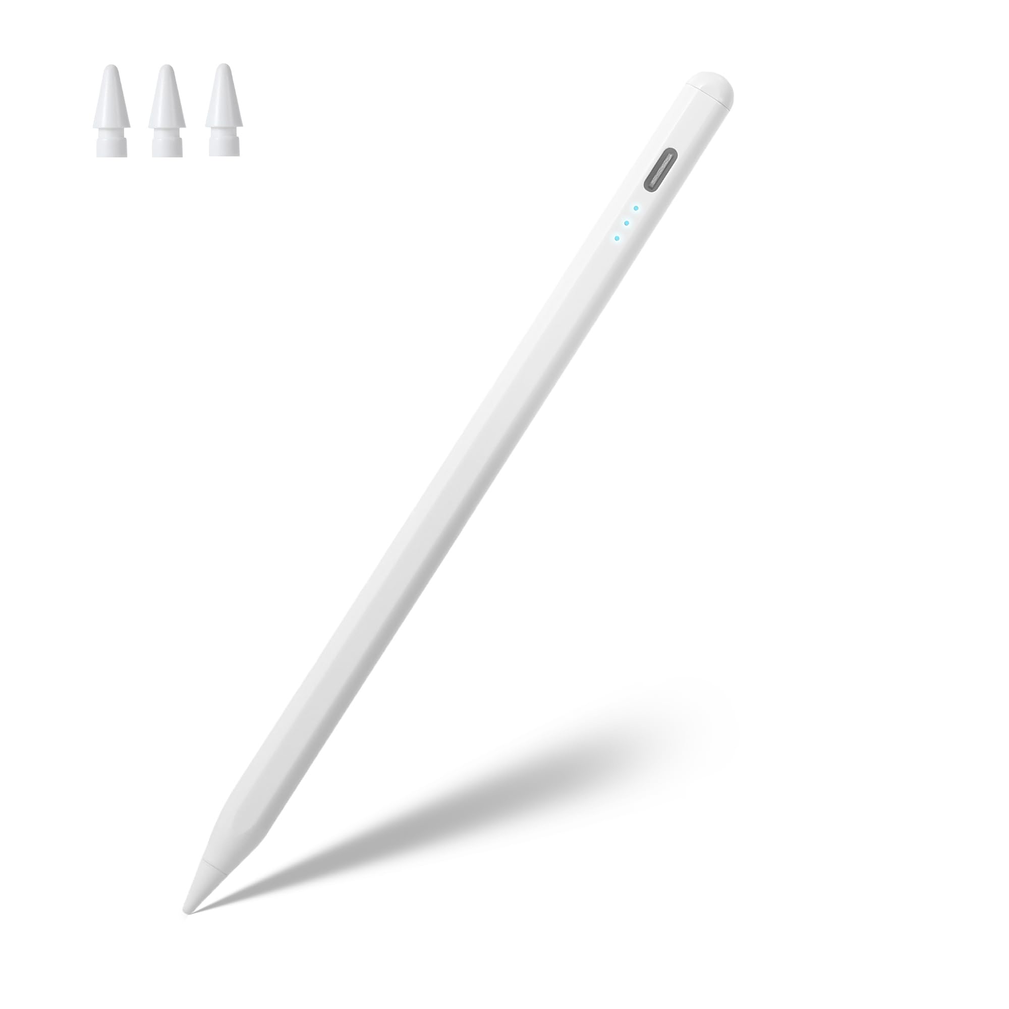 Stylus Pen for Apple Pencil Tilt Sensitivity Palm Rejection for iPad A16 11th 10th 9th 8th 7th 6th Generation, iPad Air M3 M2 3rd 4th 5th Gen, iPad Pro 11 12.9 13 inch M4, iPad mini A17 7 6 5 (White)