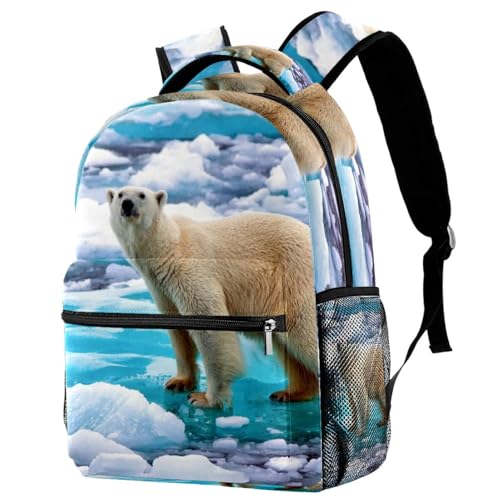 Sac à dos ado ours polaire résistant et spacieux pour organiser ses cours
