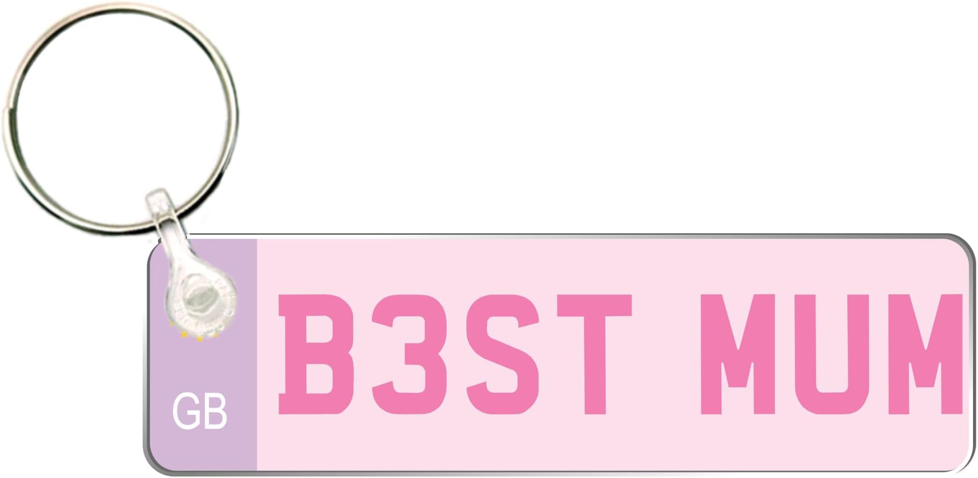 Pixie's GiftsCustom License Plate Keychain - Personalised Number Plate Keyring - Mini Number Plate Key Ring - Name Plate Keychain - Just Passed Milestones (ACRYLIC, B3ST MUM)