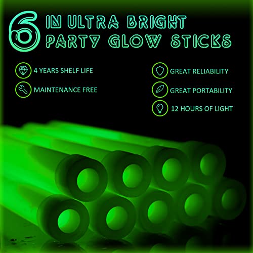 Sotiff 48 Pcs Bright 6 Inch Large Glow Sticks Bulk Light Stick Green Emergency Glow In The Dark Sticks With 12 Hour Duration For Camping Hiking Outdoor Parties Activities Survival Storms Blackouts #TOP3