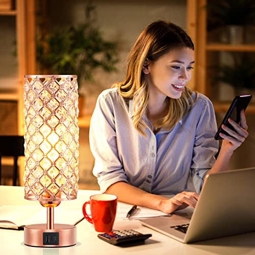 Hong-In HIN 11-ROUND 20200712 Crystal Table Lamp, Rose Gold Lamp thumb #7