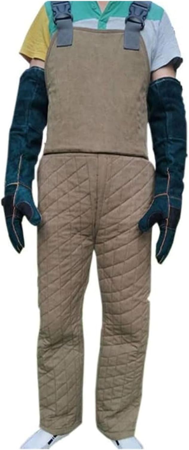 Dog Training Suit, Anti-Dog Bite Jumpsuit, Antibite Professional Jumpsuit, Training Dog Bite to Strengthen Safety Clothing(Khaki,Large)