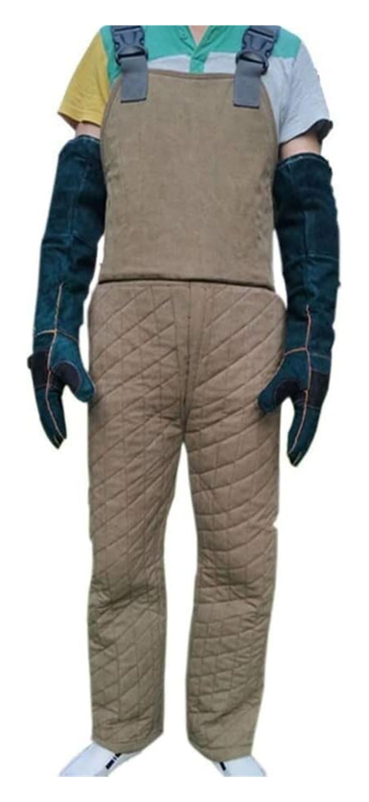 DXYOYONGMZ Dog Training Suit, Anti-Dog Bite Jumpsuit, Antibite Professional Jumpsuit, Training Dog Bite to Strengthen Safety Clothing(Khaki,Medium)