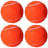 HPWFHPLF Tennis Balls, 4 Pack Advanced Practice Tennis Balls for Beginner, Training Playing Tennis Balls for Pets Dogs (Orange)