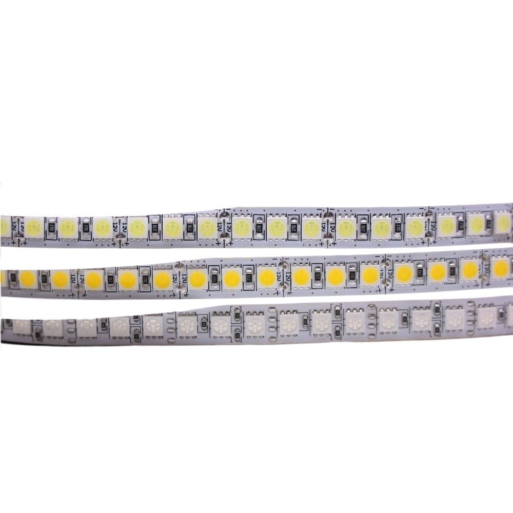 JiuRui LED Lampe LED de 5m DC12V 24V Strip 5050 12 0le Ds/m 60 Xled Super Bright 5050 LED Lumière flexible RVB White Whitewarm 4000K (Couleur : IP65)