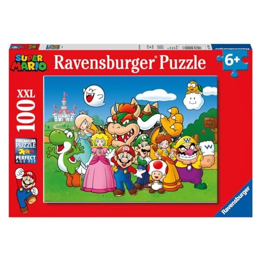 Ravensburger - Puzzle Enfant - Puzzle 100 pièces XXL - Super Mario Fun - À partir de 6 ans - Puzzle de qualité supérieure - Carton épais et résistant - Jeu vidéo - 12992