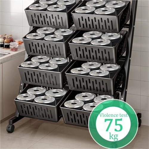 Küchenwagen, mehrstöckiges Küchenregal, rollender Vorratswagen für Obst, Gemüse und Snacks, platzsparendes Design für Küche und Waschküche