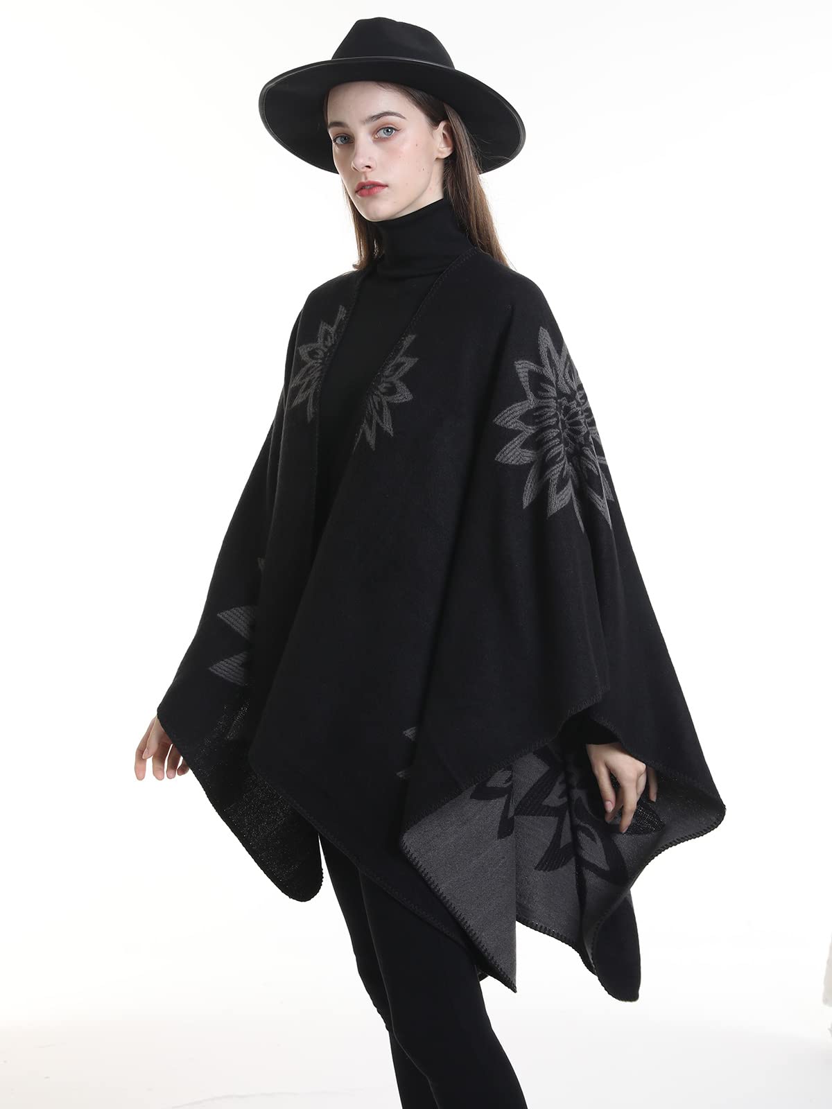 Poncho Estola Capa de Mujer Cárdigan de Punto Manta Capas Bufanda Chal Grande Diseño Simple para Invierno