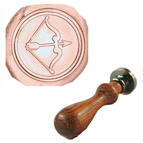 Vintage Archery Rose Arrow Love Custom Picture Logo Wedding Invitation Wax Seal Sealing Stamp Rosewood Handle Set Kit
