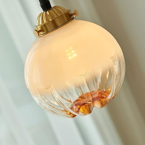 Miniatura 6 de Genérico Araña moderna, LED Modern Chandelier Lamp Japanese-Style Spherical Gradient Glass Medieval Retro Flower Bud Branch-Shaped Living Room Study