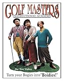 Desperate Enterprises The Three Stooges - Golf Masters Tin Sign - Nostalgic Vintage Metal Wall Decor - Made in USA