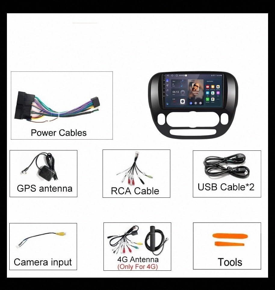 Radio de coche 2 DIN para Kia Soul con Bluetooth manos libres integrado 7