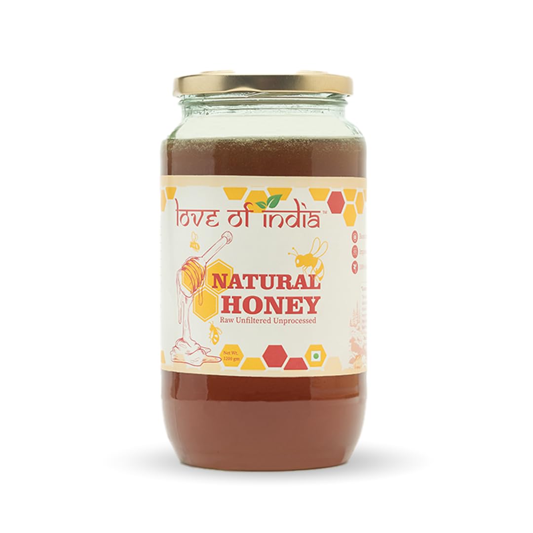 Natural Honey (Raw, Unfiltered, Unprocessed & Non-Pasteurised) | Love of india (0.5)