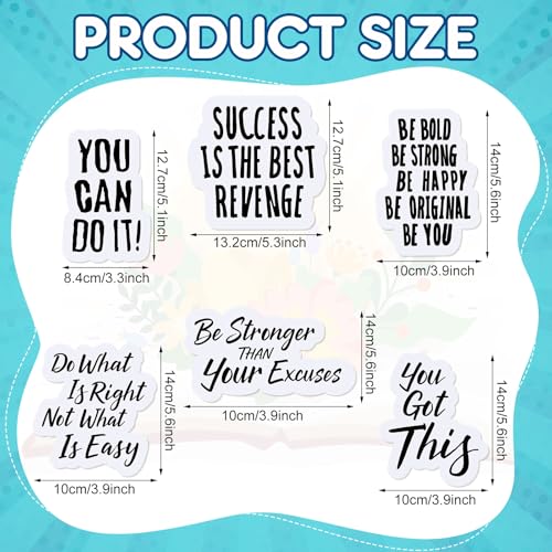 Xuhal 6 pcs imanes motivacionales decorativos rectangulares miniatura 2