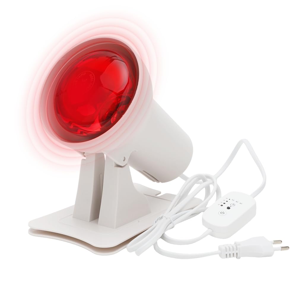 Lampada Infrarossi Termica 110W Radiatore Portatile Calore Rapido Base Antiscivolo Allevia Dolori Muscolari per Rilassamento Domestico Studio Ufficio e Fitness