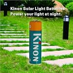 Kinon Double A Rechargeable Batteries 1.2V NiMH AA 1300mAh (12 Pieces) for Outdoor Solar Lamp Lawn Garden Landscape Pathway Backyard Porch and Patio Lights