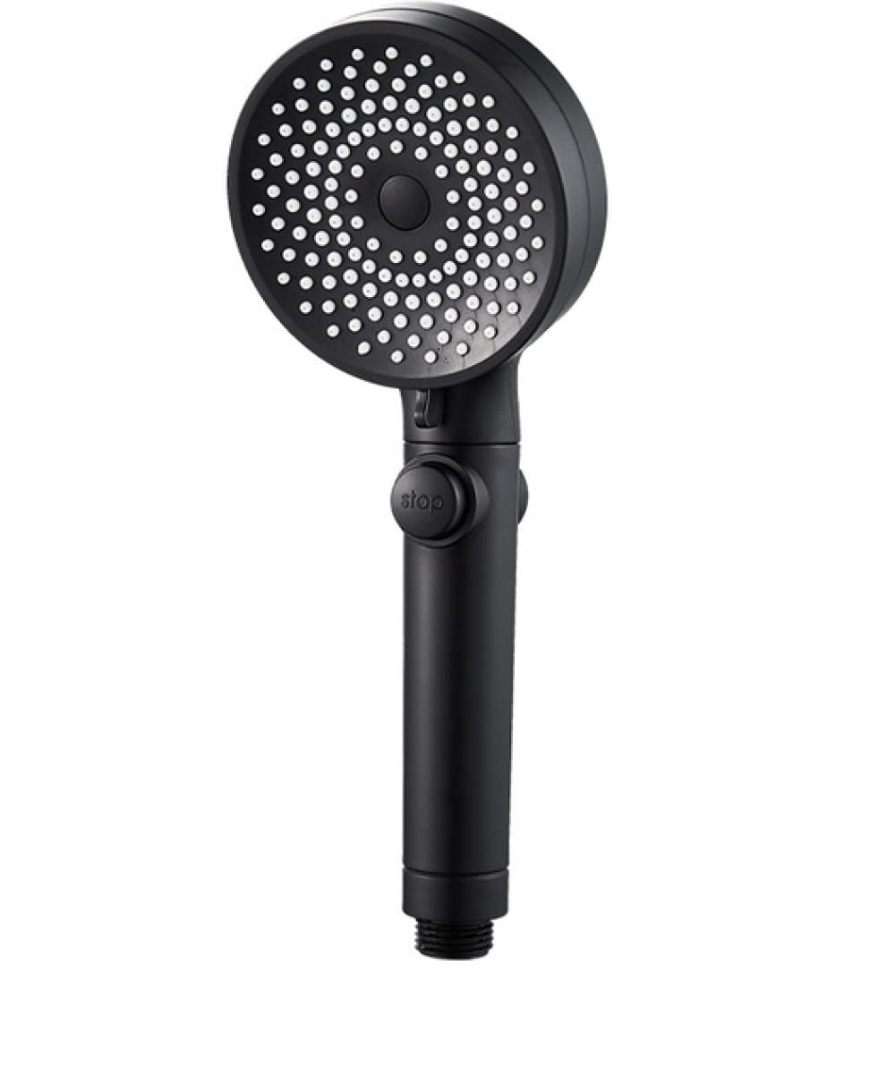 Pommeau de douche de bain noir économiseur d'eau réglable haute pression 3 jets
