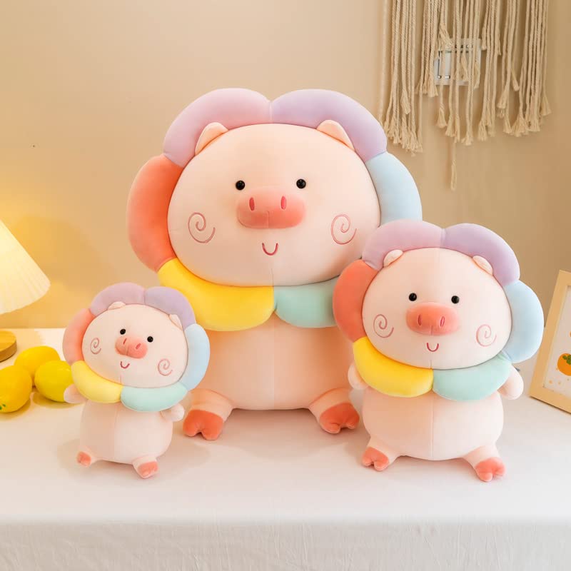 Kawaii Rainbow Pig Peluche Juguete Girasol Muñeca Cerdita Almohada Muñeca de Peluche para niños Parejas Cerdo 55cm