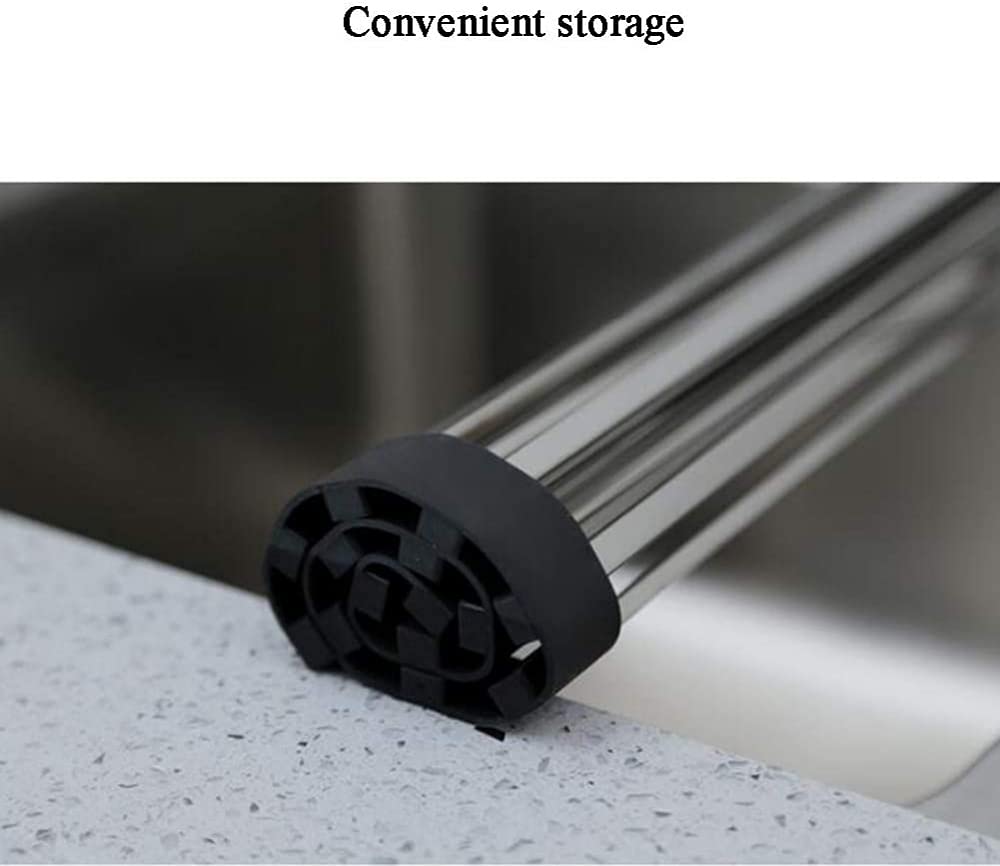 Rejilla Para Secado De Drenaje De Acero Inoxidable 304, Rejilla Multifunción Con Persiana Enrollable De Cocina, Rejilla Plegable Para Almacenamiento De Cubiertos Para Frutas Y Verduras.-E