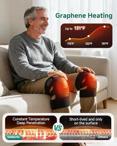 Image of Snailax Cordless Knee Massager with Heat, Graphene Heated Knee Brace, Gift