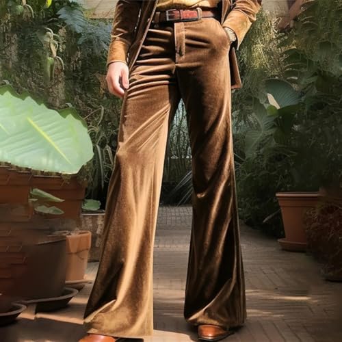 Pantalon évasé en velours homme vêtement mi-saison confortable coupe regular flare
