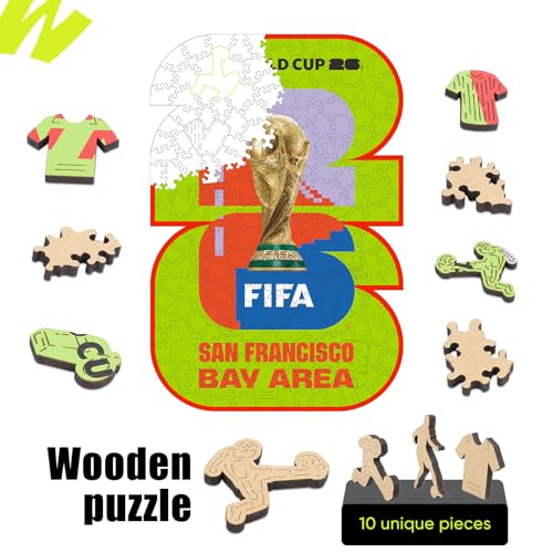 Image of FIFA World Cup 2026 City Puzzle San Francisco Bay Area - Wooden Puzzle for Adult, 200 Pieces Unique Shape Puzzle, 5MM Thick, Creative Collectible Gift for Fans, Officially Licensed Product