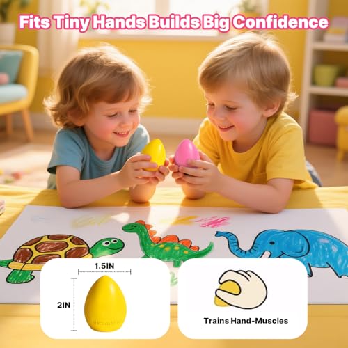 RuiHawk 8 Colors Egg Crayons for Toddlers 1-3, Jumbo Easy-Grip Crayons - image 6