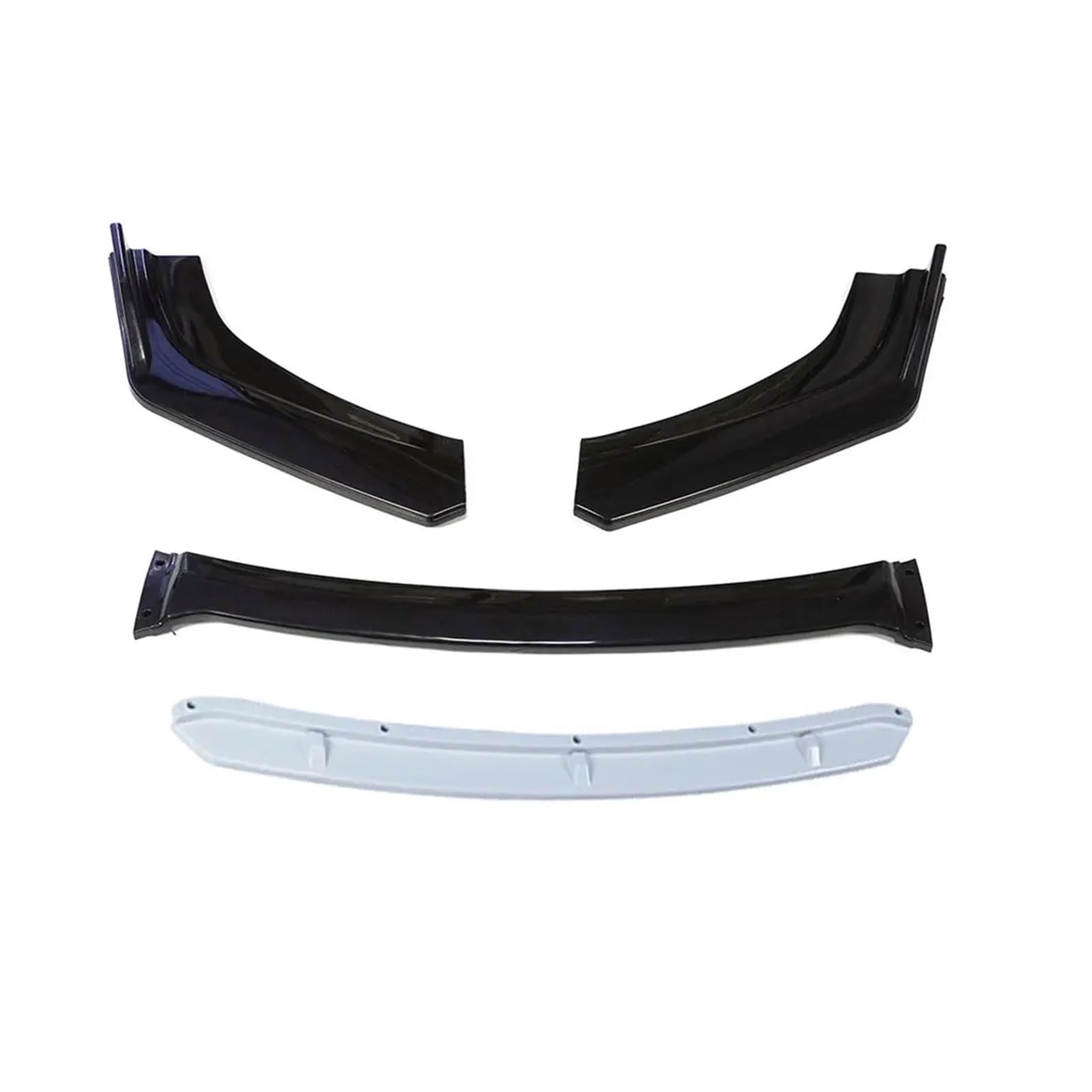 daili store 4 szt. Uniwersalny przedni zderzak samochodowy Lip Body Kit Spoiler Splitter połysk czerwony przód pod ustami dyfuzor Spoiler przednia łopata samochodu części (Color : Shiny White)