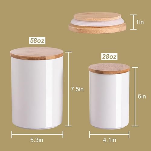 Miniatura 6 de Sweejar Juego de recipientes de cerámica para almacenamiento de alimentos, recipientes apilables para encimera con tapas herméticas Boomboo para