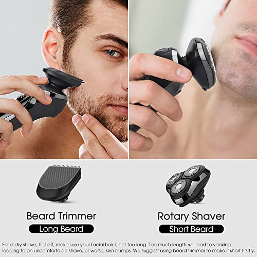 5-In-1 Rasierer Herren Elektrischer Rasierapparat mit Flexible 360° Scherköpfe, Nass- und Trockenrasierer Elektrorasierer mit Präzisionstrimmer, 99 Min Laufzeit, Ladestation, Geschenke für Männer - Image 4