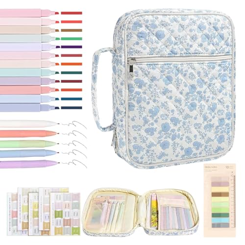 Lexsyn Housse de protection biblique pour femmes, sac d'église avec poignée de transport, sac biblique avec compartiment zippé et accessoires, pour les déplacements pour protéger et transporter les