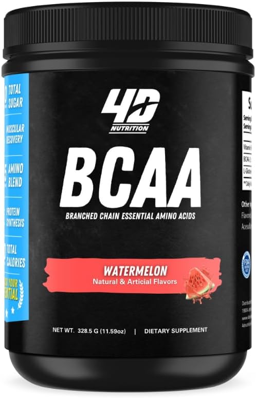 BCAA Powder, Intra & Post Workout Sports Drink with Branched Chain Amino Acids for Hydration, Recovery, and Endurance - Watermelon - 45 Servings
