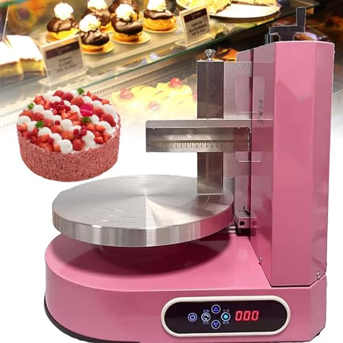 Birthday Cake Baking Tools Bakery Equipment Birthday Cake Automatic Decorating Cream Depositor Smoother Frosting Coating Icing Spreading Machine,Pink