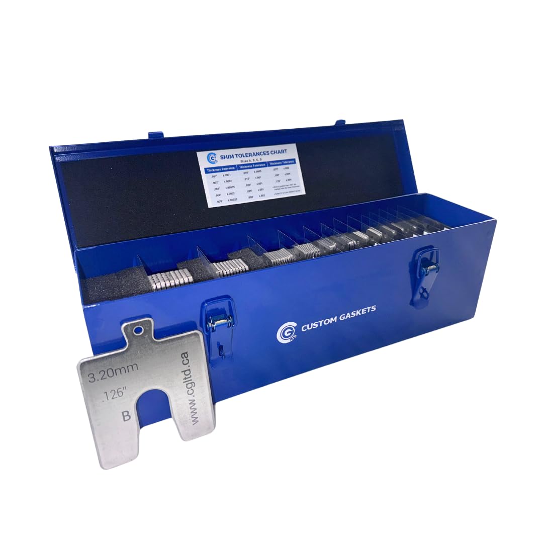 CGLTD Stainless Steel Slotted Shim Kit, Size B, 3" x 3" (Pack of 130)