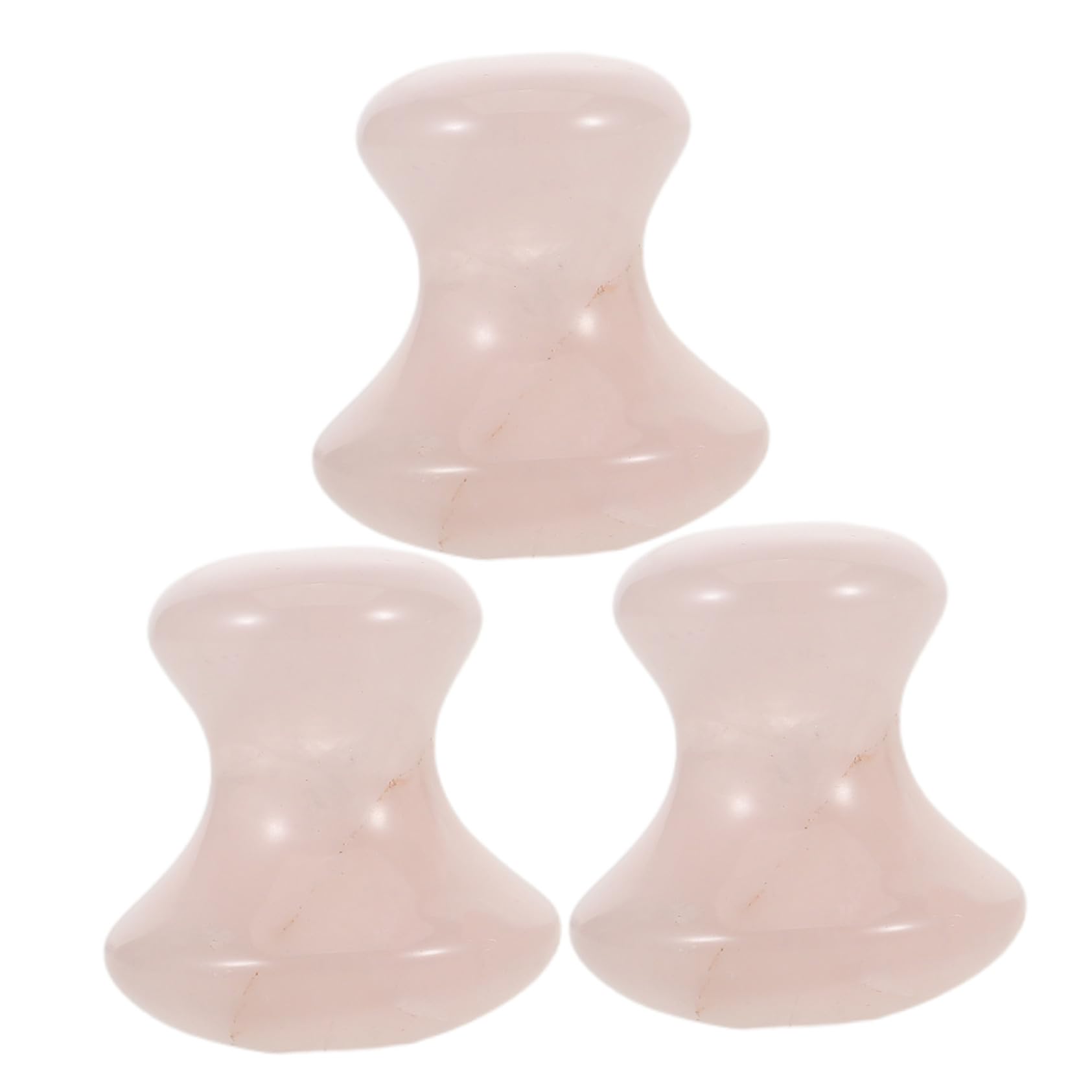 Healvian 3pezzi Rullo Rosa per Massaggio Facciale Strumento Gua Sha Forma di Fungo in Pietra Naturale per Massaggio Viso Massaggiatore Gua Sha per Viso Strumento