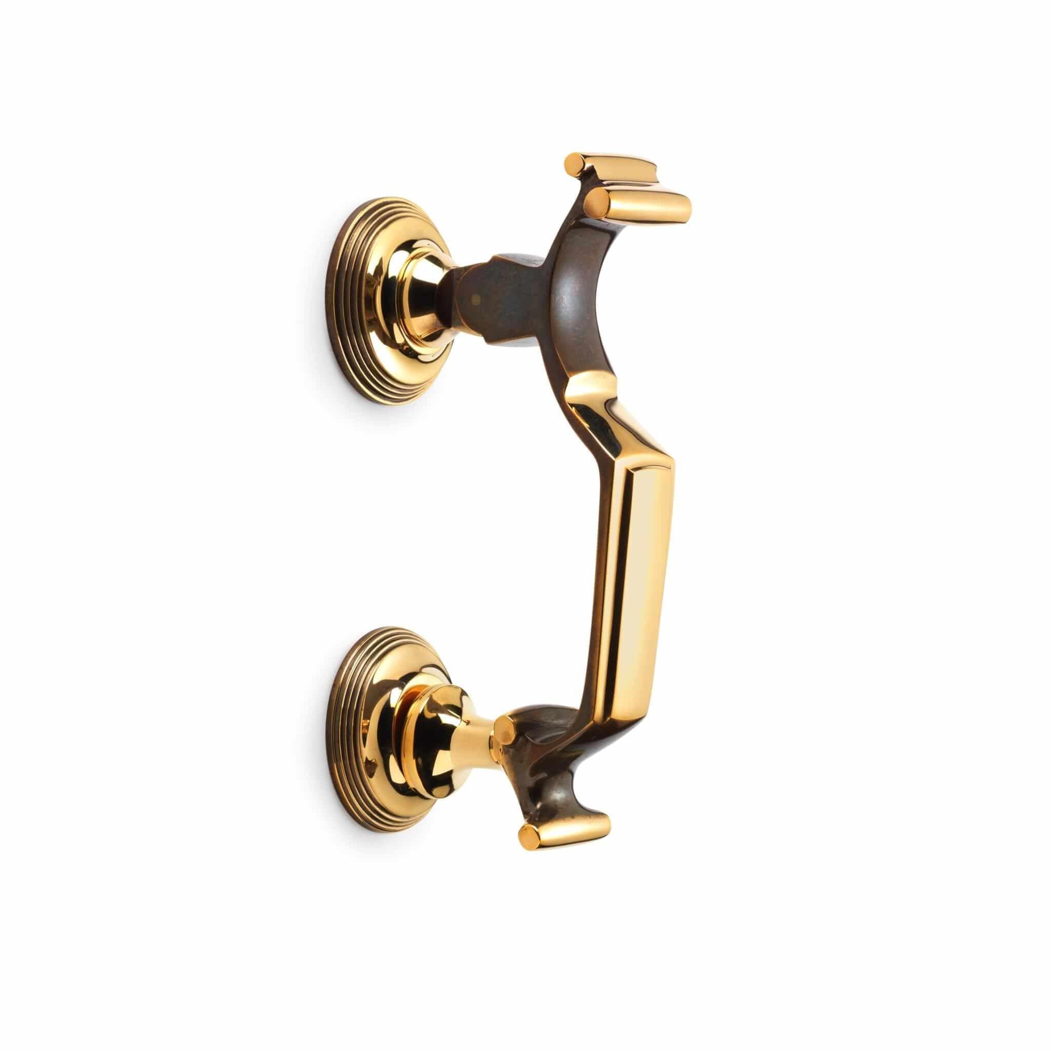 Ab Hardware Aged Brass Reeded Doctor Door Knocker Front Back Heavy Quality Large Solid