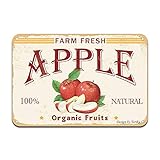 最安!ファームフレッシュアップル100%自然有機フルーツ鉄ポスター絵画ブリキ看板ヴィンテージ壁の装飾カフェバーパブホームビール装飾工芸品 寸法: 200mm x 300mm (8 x 12 インチ)
