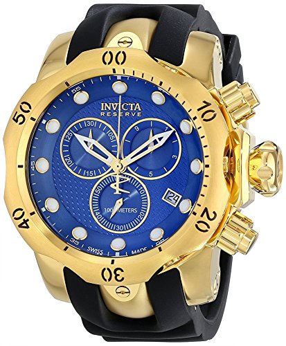 [CrN^] Invicta rv Venom Chronograph Blue Dial Black Polyurethane Men's WatchY 16148 [sAi]