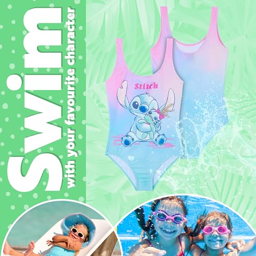Image of Disney Girls One Piece Swimming Costume, Comfortable Stretchy Swimsuit - Girls Gifts