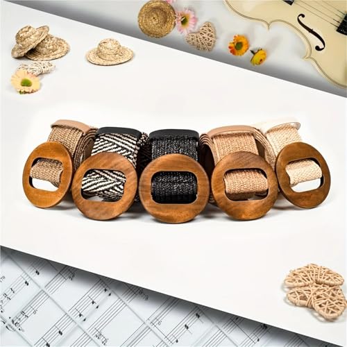 Straw Elastic Waist Woven Belt Fashionable Women's Waist Belt Straw Belts for Women2
