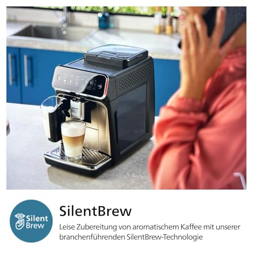 Foto von Philips 3300 Series Kaffeevollautomat - 6 Getränke, Modernes Farb-Touchscreen-Display, LatteGo-Milchsystem, SilentBrew, 100% Keramikmahlwerk, AquaClean Filter. Schwarzchrom (EP3347/90)