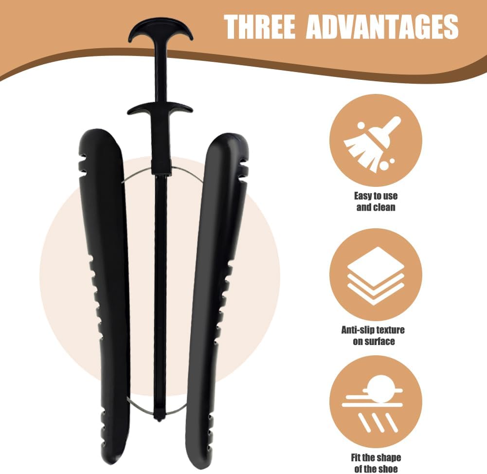 WAJJ Women Boot Calf Stretcher Adjustable Shoe Trees Length Width Keeper Shaper (Black) - Image 3
