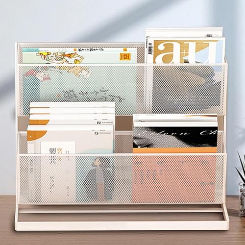 Support de littérature de bureau avec double bac de rangement pour livrets